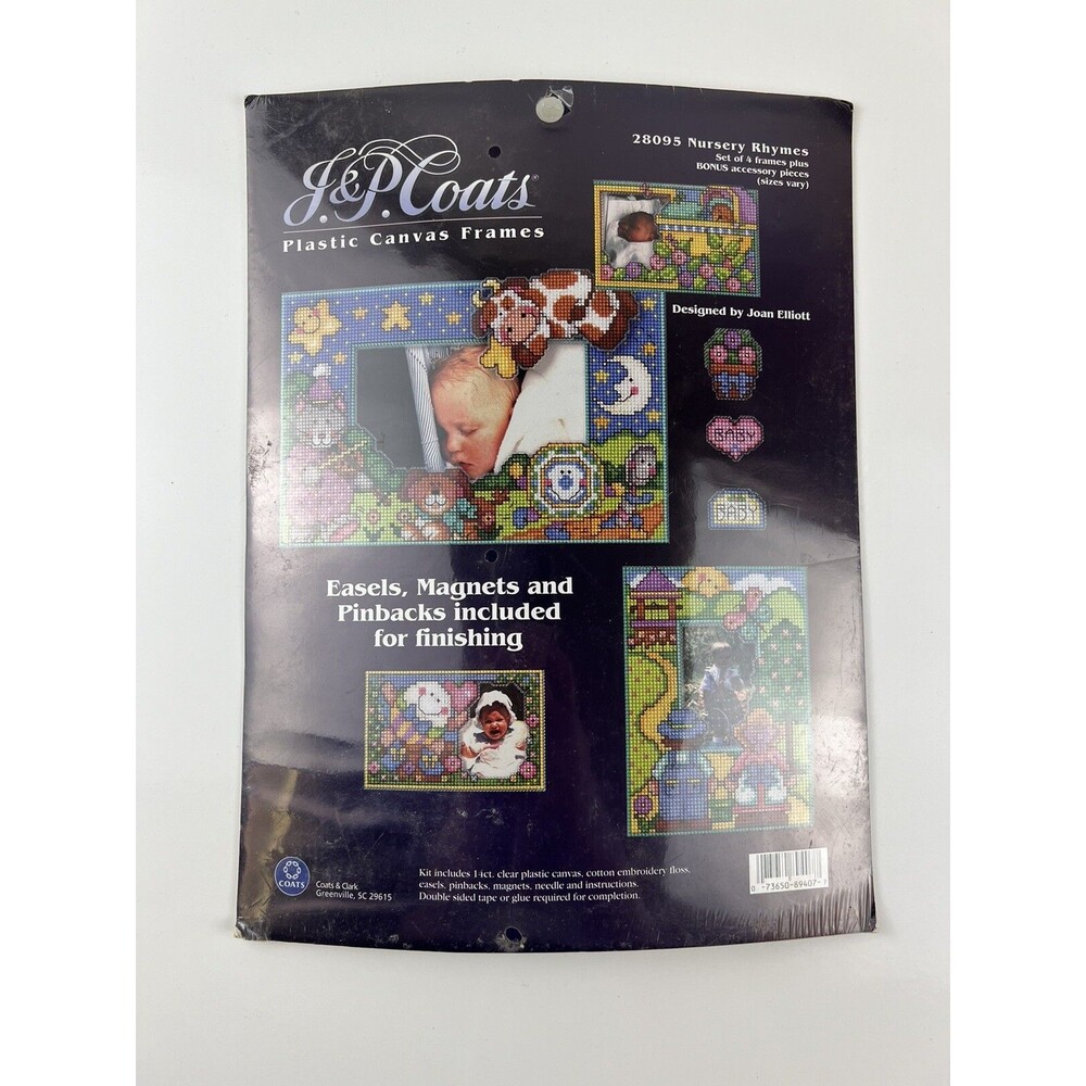 J. & P. Coats Plastic Canvas Frames Needlework Kit 28095 Nursery Rhymes Pattern